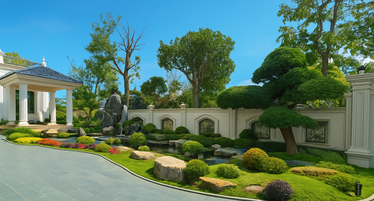 Thiết kế sân vườn phú minh