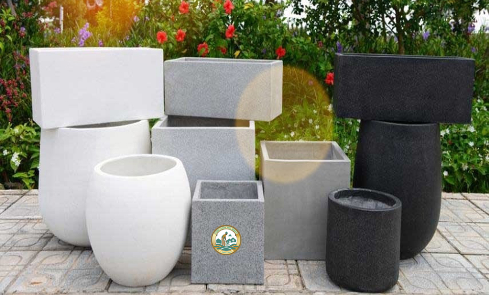 Chậu cây cảnh đá mài