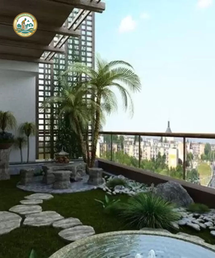 thiết kế tiểu cảnh sân thượng hà nội