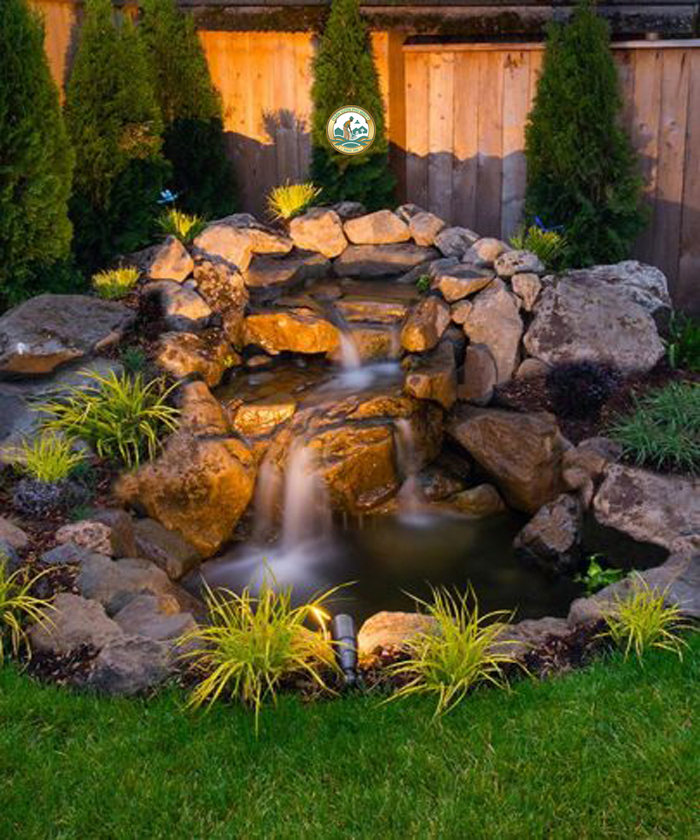 tiểu cảnh thác nước sân vườn