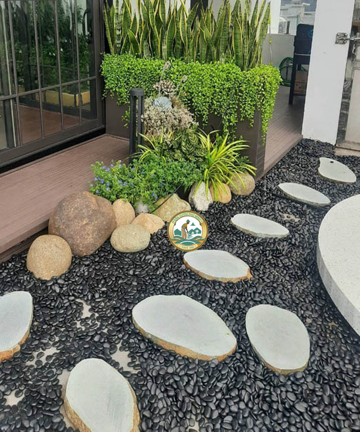 đá cuội sân vườn